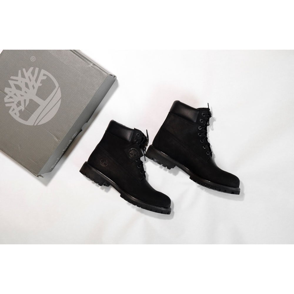 Brand New Timberland 6-Inch Men's Black Leather Boots Shoes 10073